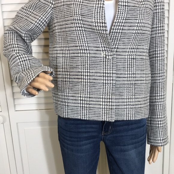 Club Monaco Wool Blend Glen Plaid Blazer Size 8 - Picture 4 of 15